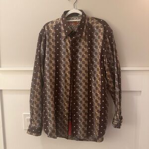 Men's Brown Patterned Robert Graham Shirt
